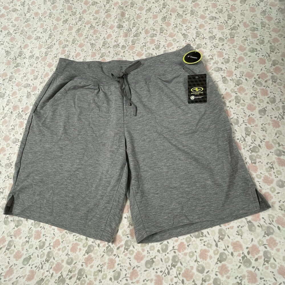 Athletic Works Gray Shorts Women Size 12-14 NWT, 9" inseam - NWT - Picture 2 of 11